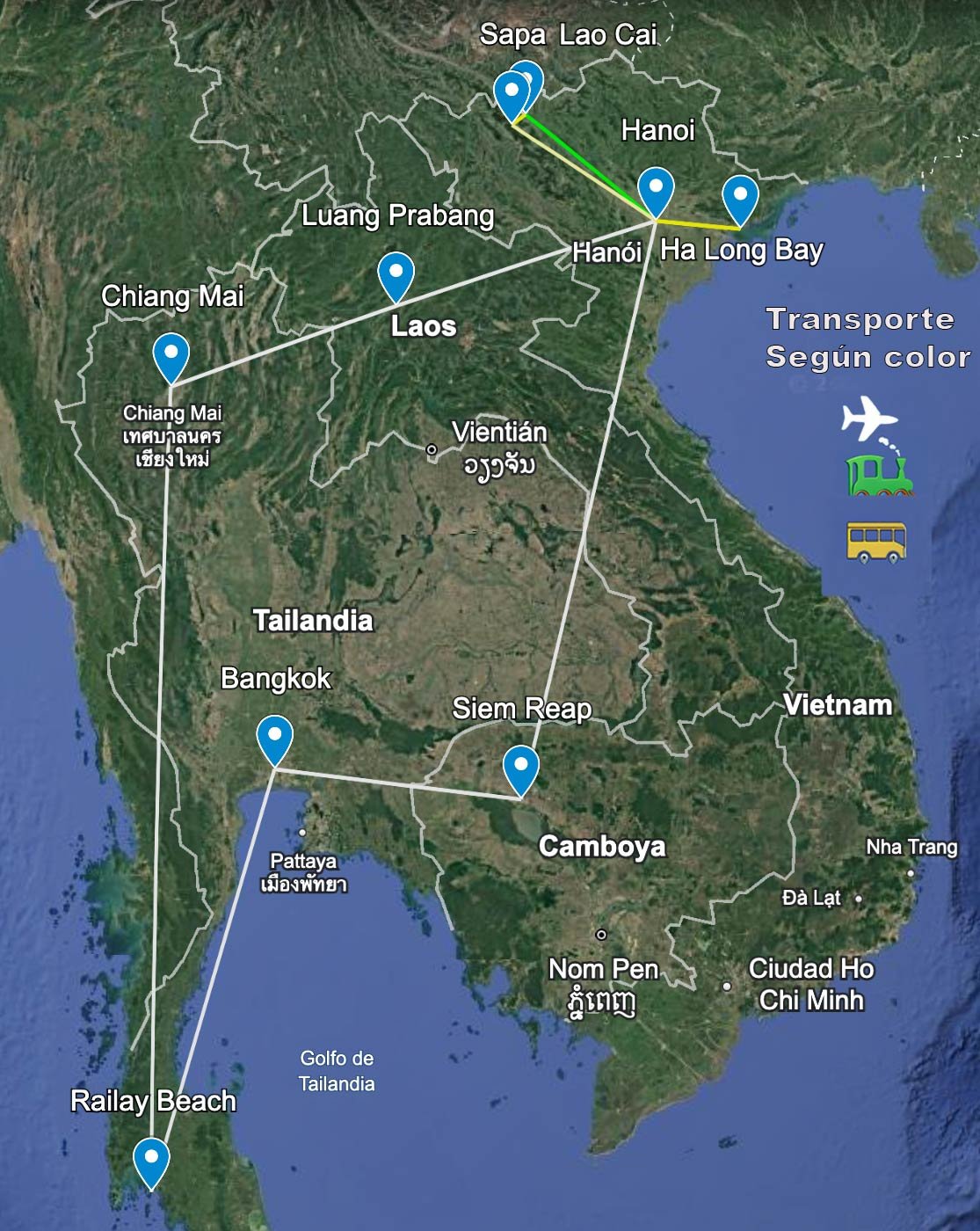 Mapa Esencias de Indochina