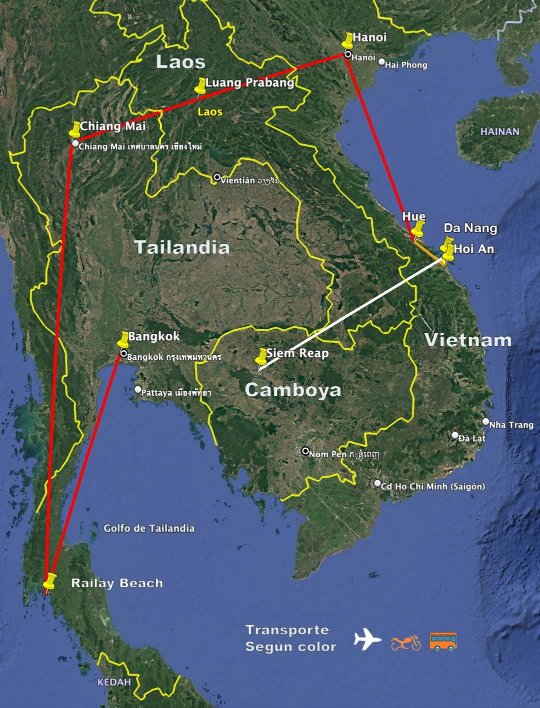 Mapa Esencias de Indochina